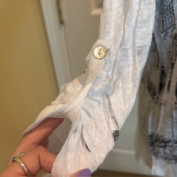 Talk of the Walk Italian Sparkle Button Sleeve Top, Size M NWT - Picture 4 of 9